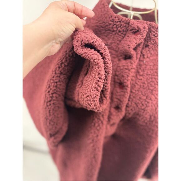 AERIE Women’s Sherpa Cozy Pullover Sweatshirt Size XXL 2X NWT Snaps Pockets - Picture 6 of 9